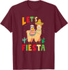 Funny Sloth And Llama Let's Fiesta Cinco De Mayo Sloth And Llama Let's Fiesta Cinco De Mayo Mexican Party T-Shirt - Burgundy