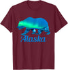 Alaska Apparel & Gifts Alaska Grizzly Polar Bear Arctic Nature Winter T-Shirt - Burgundy
