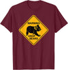 Australia Retro Koala Co. Koala Bear Warning Sign - Drop Bears Funny Koalas Australia T-Shirt - Burgundy