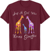 Cartba Giraffe Co. Giraffe Lover Cute T-Shirt - Burgundy