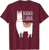 Mama Llama Lover Gifts by Memme Mama Llama Shirt for Women T-Shirt - Burgundy