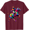 Horseback Riding Gift For An Equestrian Pop Art Polo Horseback Riding Horses Equestrian Horse T-Shirt - Burgundy