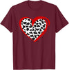 Cow Pattern Clothing for Cow Lover Heart Cow Print T-Shirt - Burgundy