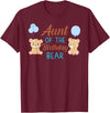 Family Birthday Bear Gifts Aunt of The Birthday Boy Bear 1st Birthday Party Boy T-Shirt - Burgundy