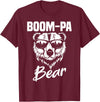 Boom-Pa Bear Funny Gifts Apparel Boom-Pa Bear Wearing Cool Sunglasses Fathers Day Gift T-Shirt - Burgundy
