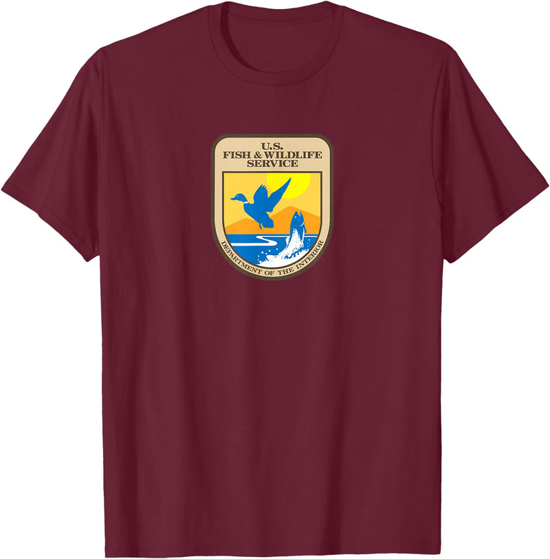 Federal USFWS Shirts & Gifts U.S. Fish & Wildlife Service T-Shirt - Burgundy