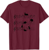 Cute Bunny Rabbit Playing Music Notes Musician T-Shirt in Burgundy