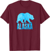 Wild Animal Alaska State Animal Polar Bear Ice Souvenir T-Shirt - Burgundy