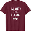 Im With The Llama Halloween Costume I’m with The Llama Funny Halloween Couple Costume T-Shirt - Burgundy