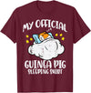 Guinea Pig Shirts For Men Women Kids Gift My Official Guinea Pig Sleeping Shirt Cavy Women Kids Men T-Shirt - Burgundy