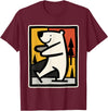 Utschki Bratschki Ice Bear Ice Skating Cartoon Graphic T-Shirt - Burgundy