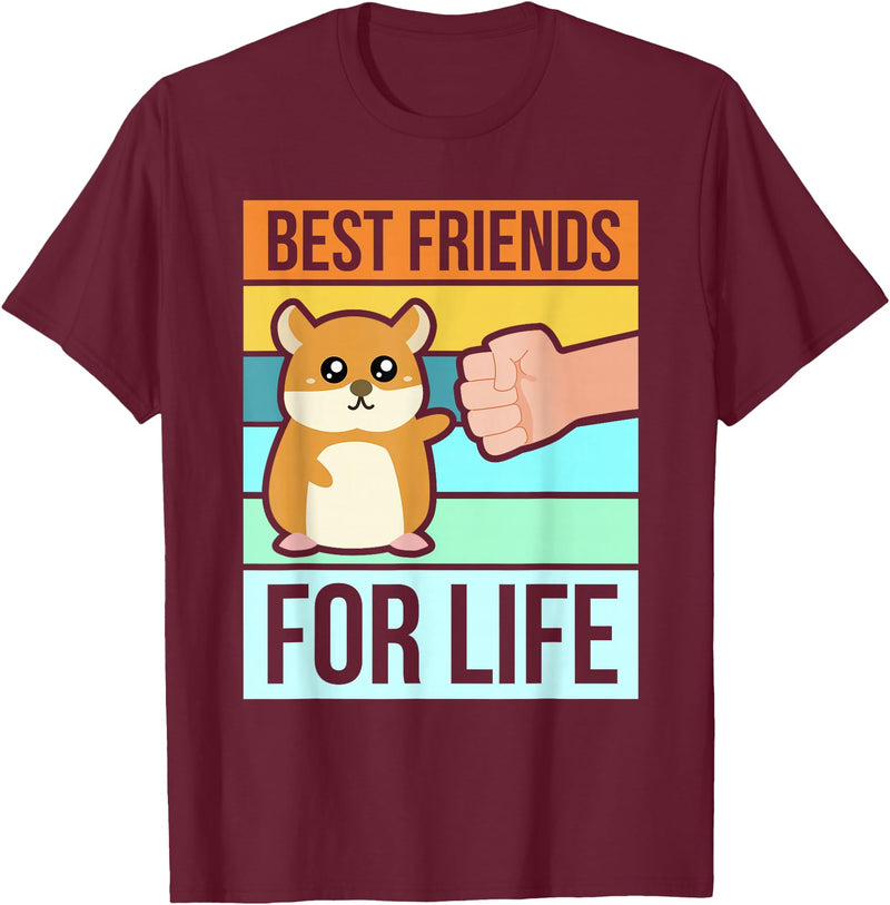 Funny Cute Hamster Gifts Face T-Shirt Best Friends T-Shirt - Burgundy