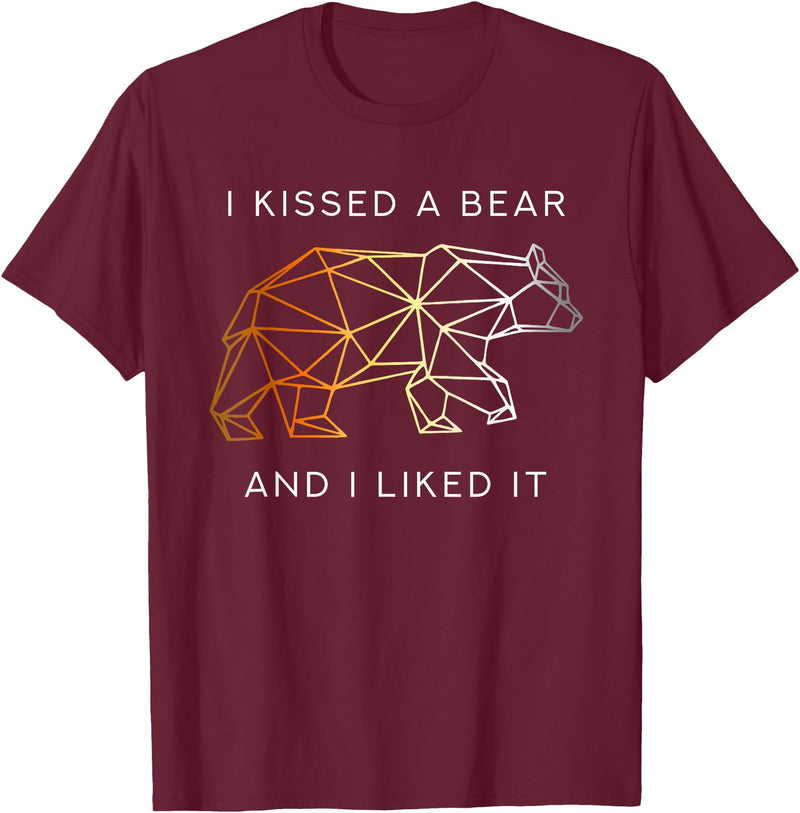 Schwule Bären & Bear Pride I Kissed a Bear an I liked it Gay Bear CSD T-Shirt - Burgundy