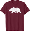 CALIFORNIA REPUBLIC GRIZZLY BEAR APPAREL California Grizzly Bear State Flag CALI Republic Silhouette T-Shirt - Burgundy