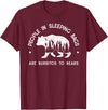 IN NATURE DESIGN CO. PEOPLE IN SLEEPING BAGS ARE BURRITOS TO BEARS T-Shirt - Burgundy