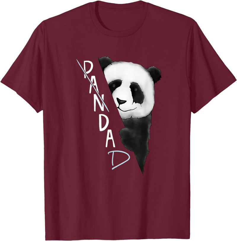Giant Panda Fan Art SkizzenMonster PanDAD Funny Panda Bear Bad Dad Joke T-Shirt - Burgundy