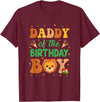 Dad Birthday Boy Family Matching Lion Daddy Of The Birthday Boy Lion Family Party Decorations T-Shirt - Burgundy