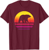 Bear Accessories & Clothing Gifts Women Men Kids Bear Retro Style Vintage T-Shirt - Burgundy