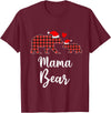 Cute Xmas Gifts Tartan Bear Cub Matching Costumes Mama Bear Buffalo Red Plaid Christmas Pajama Family Outfits T-Shirt -