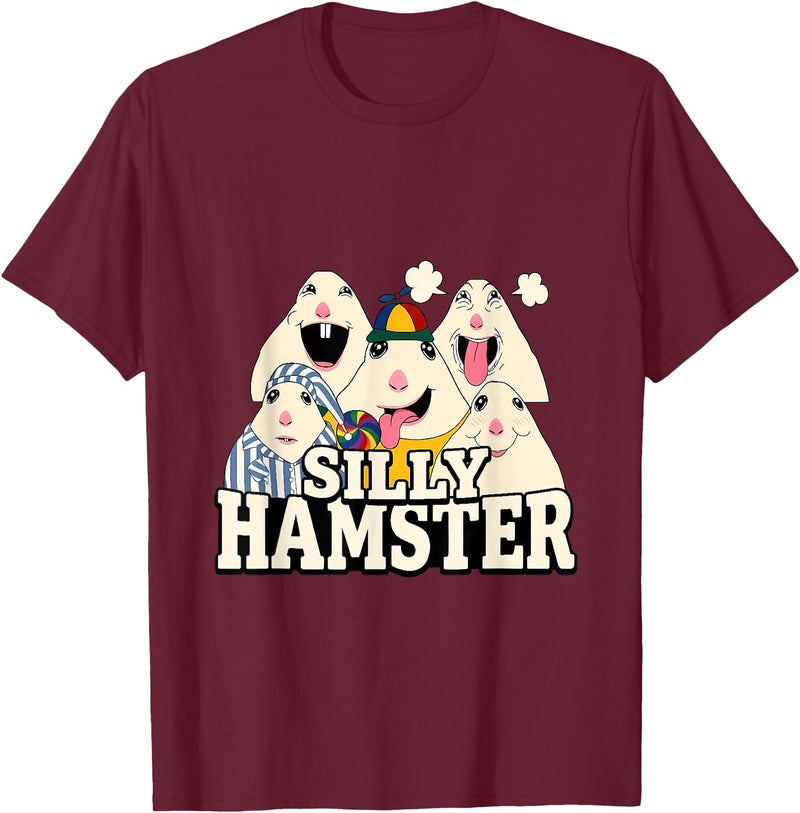 Funny Joke Silly Hamster Brain Rot Meme T-Shirt - Burgundy