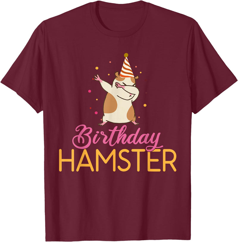 Birthday Hamster Cute Hamster Lover T-Shirt - Burgundy