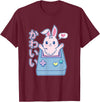 Kawaii Gamer Bunny - Rabbit Pastel Cute T-Shirt in Burgundy