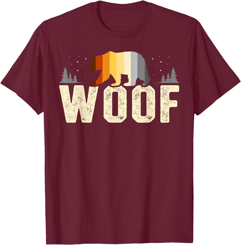 Bear Community Bear Brotherhood Gay Men Gifts Woof Bears Pride Nature Gay Men LGBT Flag T-Shirt - Burgundy