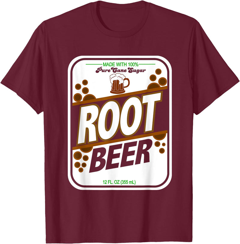 Soda Pop Costume Teez Retro Style Root Beer Costume T Shirt T-Shirt - Burgundy