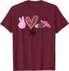 Peace Love Tap Tap Dance Shoes Pink T-Shirt - Burgundy