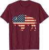 Bison American Buffalo Patriotic Heritage Lr Vintage Buffalo American Flag USA Bison Lover Wildlife T-Shirt - Burgundy