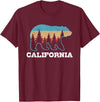 Vintage California Souvenirs & Gifts Vintage California Retro Bear Grizzly Nature Souvenir T-Shirt - Burgundy