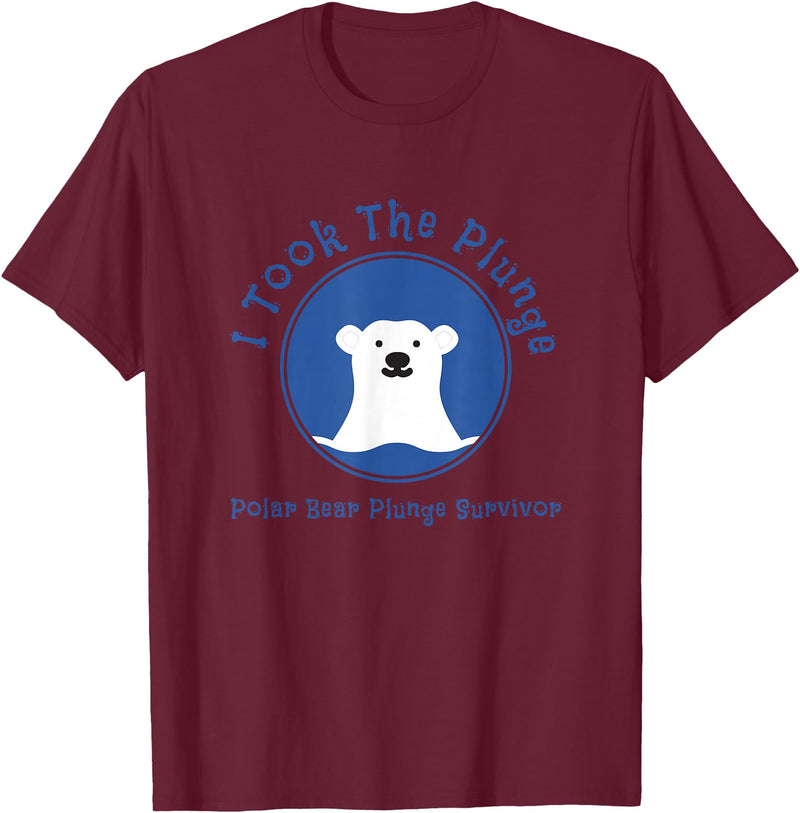 Polar Bear Plunge Polar Plunge Polar Bear I Took The Plunge T-Shirt - Burgundy