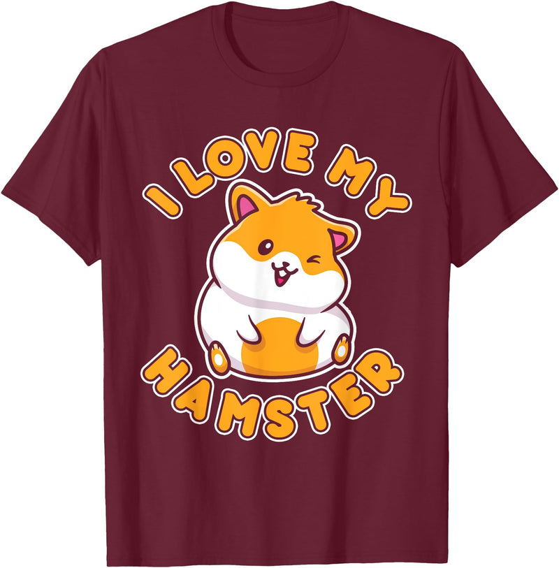 I Love My Hamster T-Shirt - Burgundy
