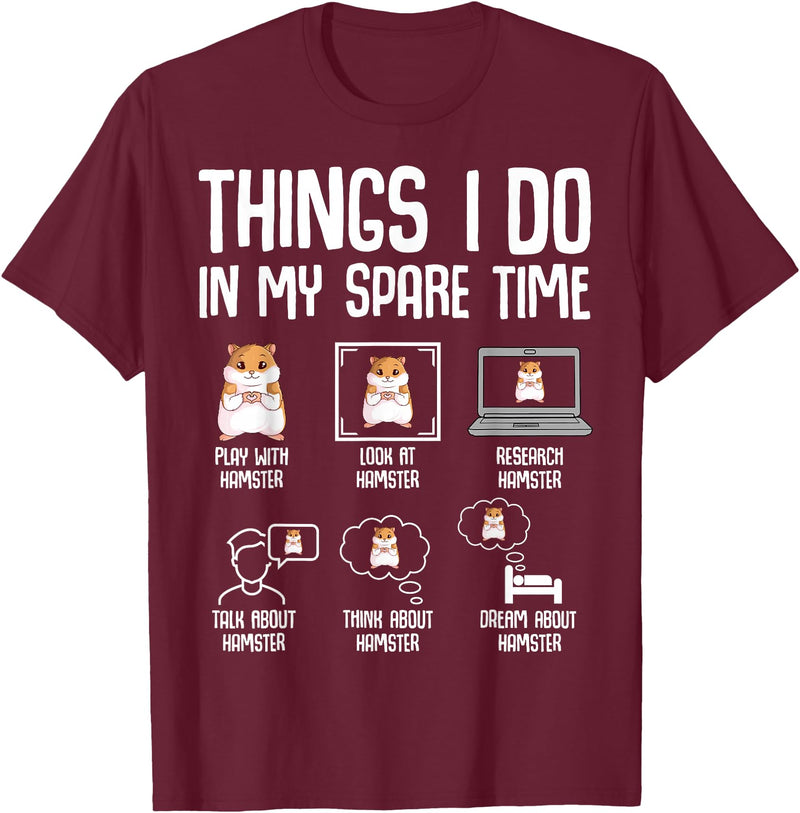Hamster Women Kids Girls T-Shirt - Burgundy