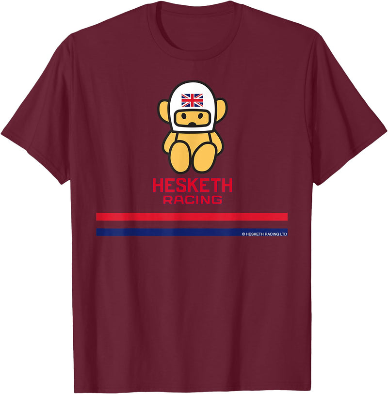 Hesketh Racing Logo World Champion Team Stripes Mascot Retro T-Shirt - Burgundy