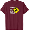 Drop Bear Meme Beware Drop Bears Look Up Stay Alive Funny Aussie TShirt T-Shirt - Burgundy