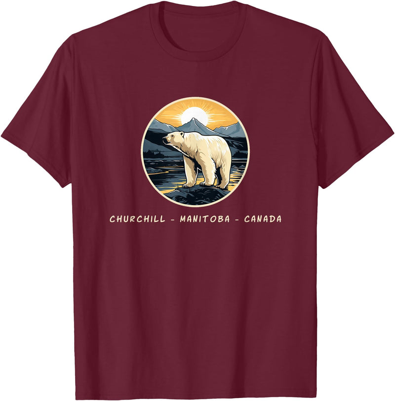 Polar Bear Shirts & Gifts Churchill Manitoba Canada Polar Bear Arctic T-Shirt - Burgundy