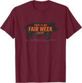 County Fair and Livestock Apparel Co. Das ist mein Fair Week Shirt State and County Animal Hog Pig T-Shirt - Burgundy