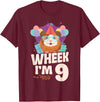Cute Guinea Pig Lover HD0 Guinea Pig 9th Birthday Wheek I'm 9 T-Shirt - Burgundy