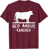 Funny Red Angus Farmer Gift for Cattle Lover Cow Breeder - Red Angus Rancher T-Shirt - Burgundy