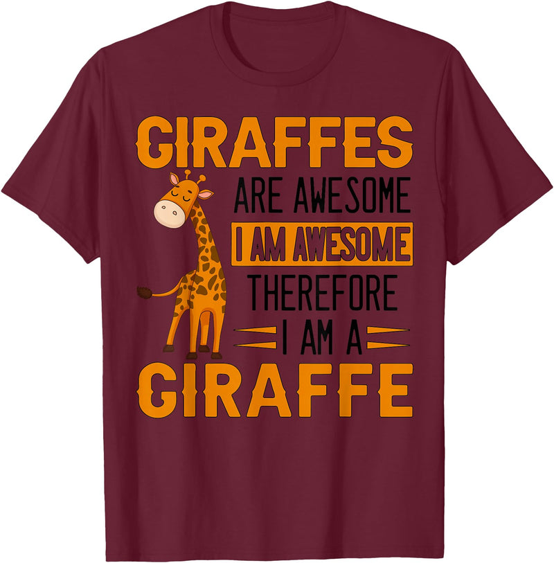 Giraffe Stuff For Giraffes Lovers Women Men Funny Giraffe Quote Cute Giraffe Design For Giraffe Lover T-Shirt - Burgundy