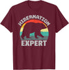 For Those Who Hate Winter Hibernation Bear Expert - Retro Funny Winter T-Shirt - Burgundy