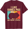 Cool Vintage Guinea Pig Gift Domestic Cavy Animal Funny Guinea Pig Design For Men Women Kids Guinea Pig Lovers T-Shirt - Burgundy