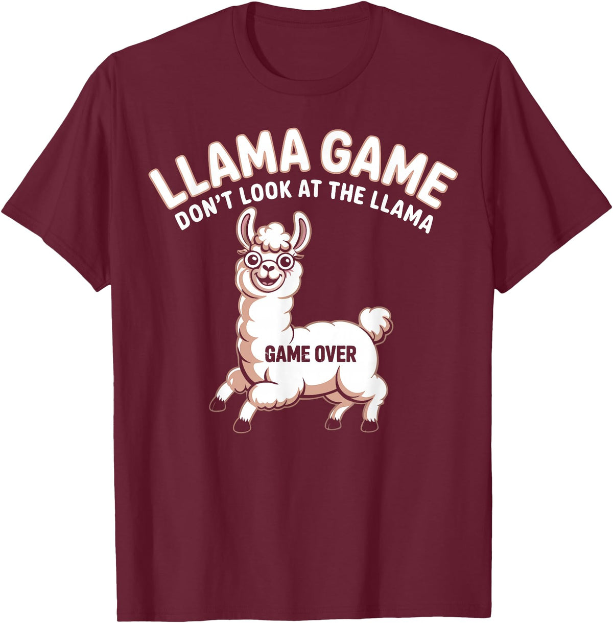 The Llama Game Funny T-Shirt - Burgundy