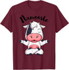 AdnDesigns Co. Funny Cow Yoga Shirts & Gifts Namoostee Cow Shirt Women Girls Cow Lover Gifts Namaste Yoga T-Shirt - Burgundy