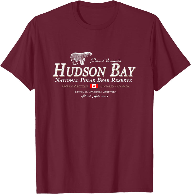 Port Stevens P.S.75 Design Polar Bear - Hudson Bay - Canada - Maple Leaf - Maple Leaf T-Shirt - Burgundy