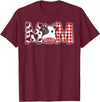 Cow Mom Gift Co. Cow Mom or Dad Birthday Farm Birthday Party T-Shirt - Burgundy