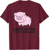 Funny Pig Farmer Gifts School Love Pigs Sorry, My Pig Ate My Homework T-Shirt - Burgundy