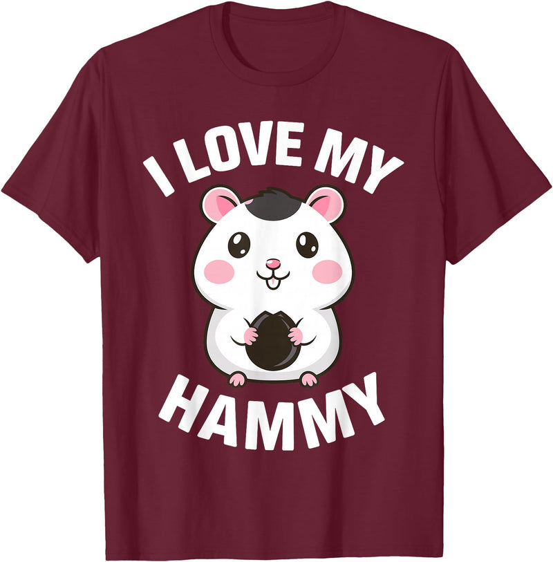 Cute Hamster Design for Men Women Kids Pet Hamster Lovers T-Shirt - Burgundy