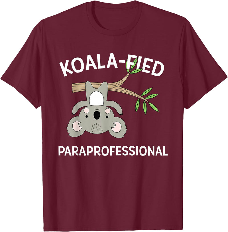 Teacher Gift T-Shirts and Apparel Cute Koala Paraprofessional Gift Appreciation T-Shirt T-Shirt - Burgundy